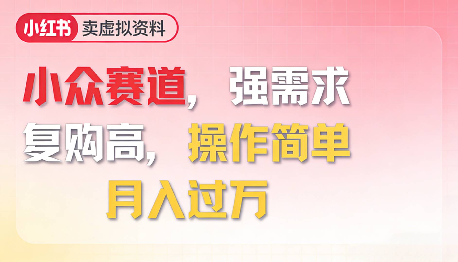 2026年就做小众赛道，强需求，复购高，月入过万，操作简单-我爱项目网