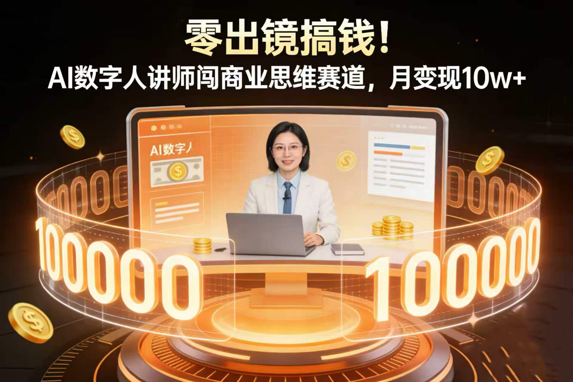 零出镜搞钱！AI 数字人讲师闯商业思维赛道，月变现 10w+-我爱项目网