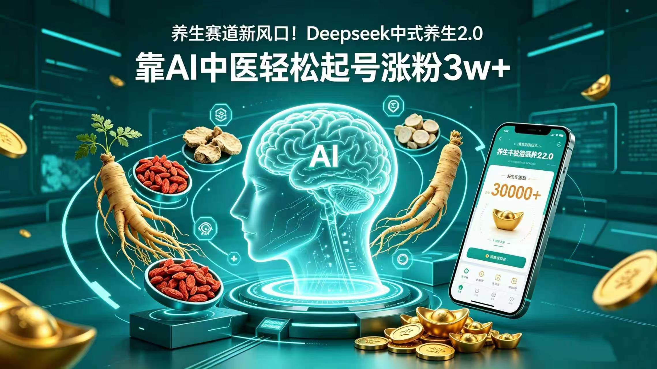 养生赛道新风口！Deepseek 中式养生 2.0，靠 AI 中医轻松起号涨粉 3w+-我爱项目网