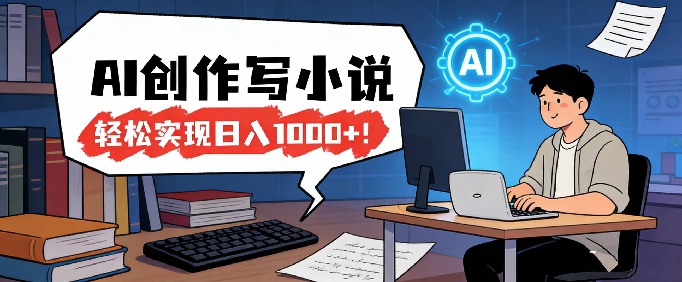 26年最新风口项目，AI工具创作写小说，轻松实现日入1000+-我爱项目网