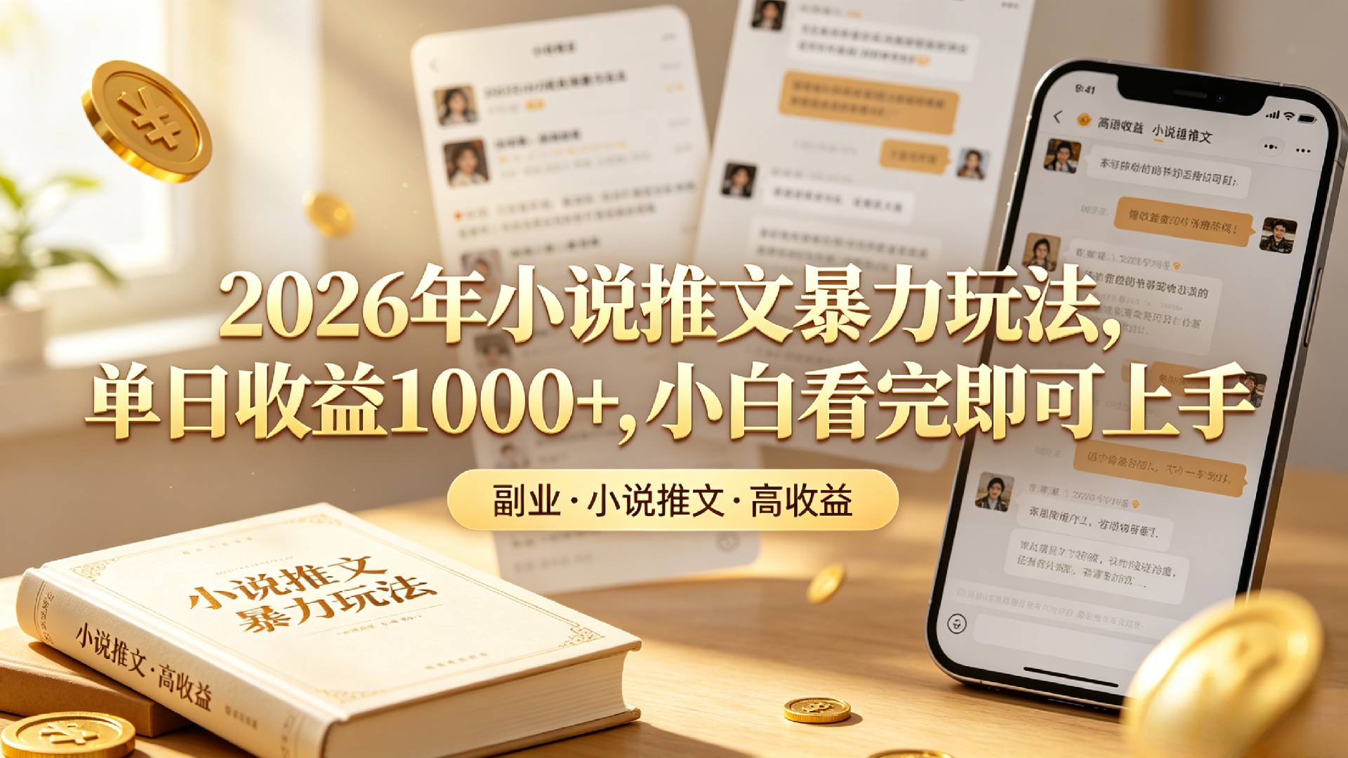 2026年小说推文暴力玩法,单日收益1000+,小白看完即可上手-我爱项目网