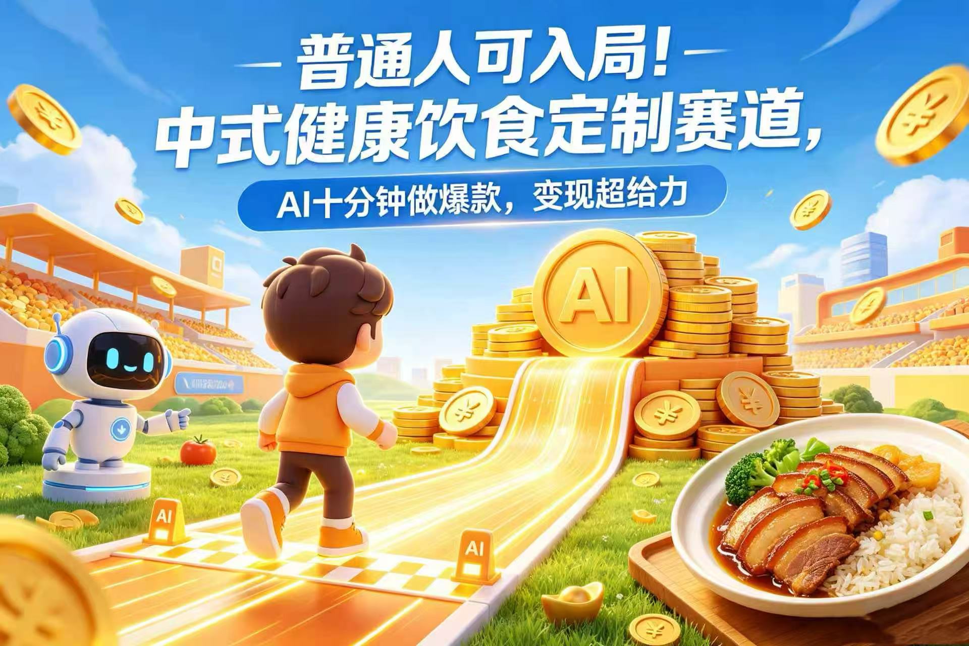 普通人可入局!中式健康饮食定制赛道,AI 十分钟做爆款,变现超给力-我爱项目网