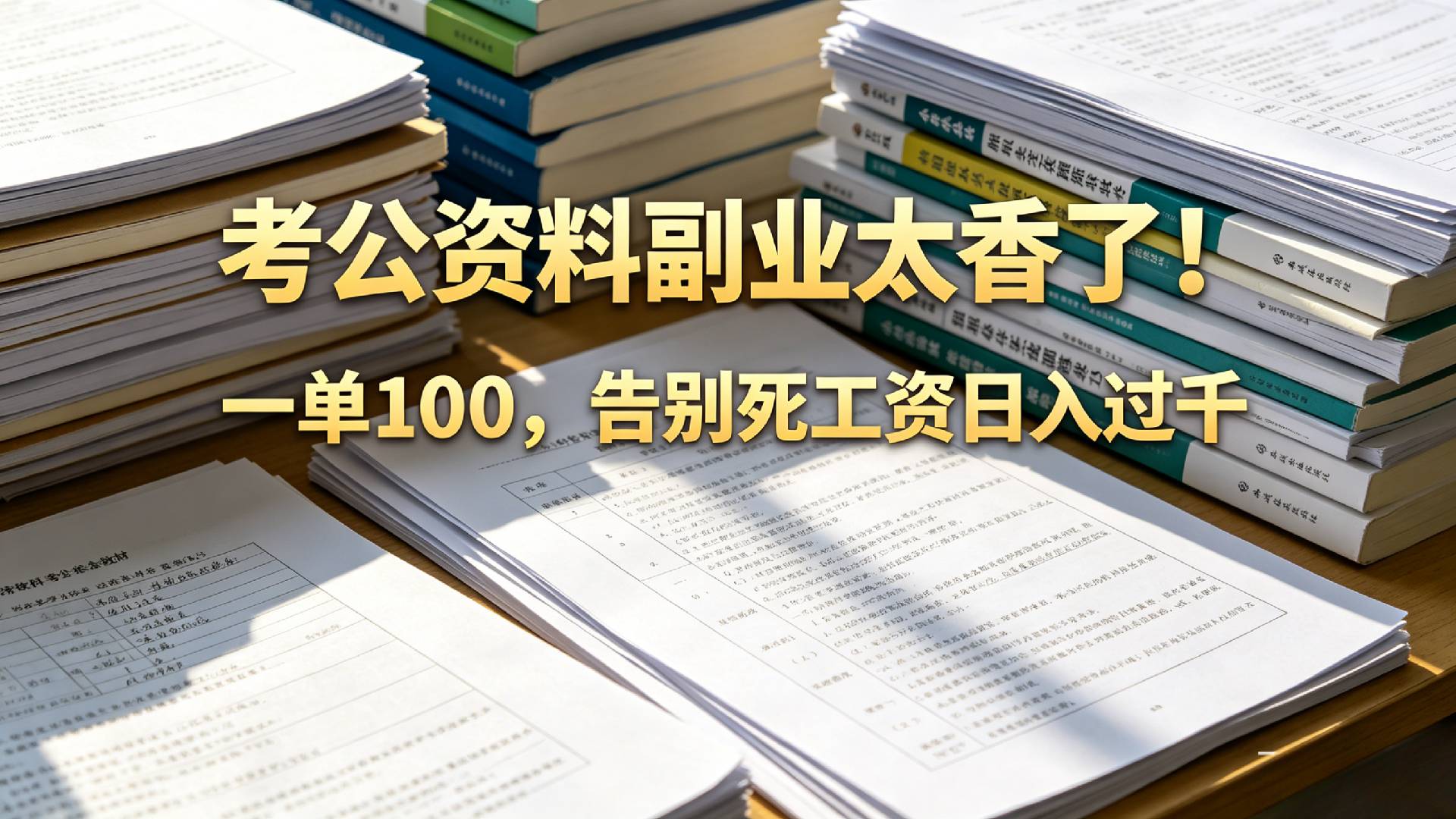 告别死工资，考公资料副业太香了！小红书1单100-我爱项目网
