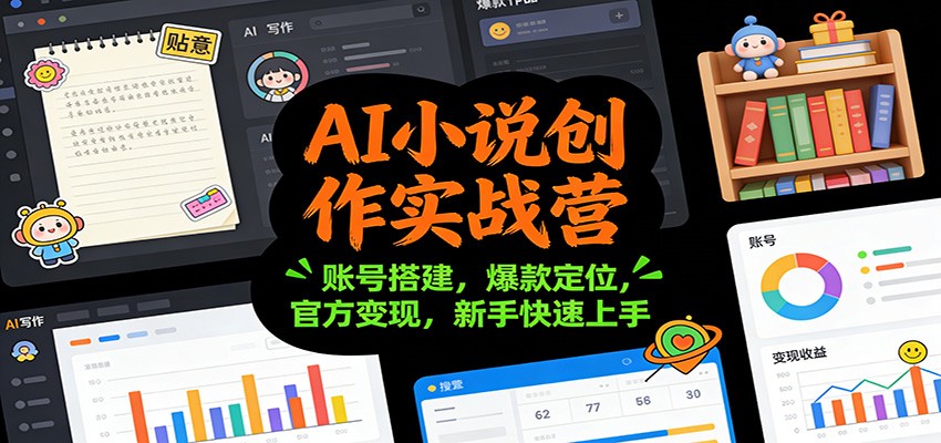 AI小说创作实战营：账号搭建，爆款定位，官方变现，新手快速上手-我爱项目网
