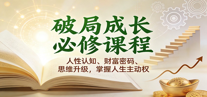 破局成长必修课2.0：人性认知、财富密码、思维升级，掌握人生主动权-我爱项目网