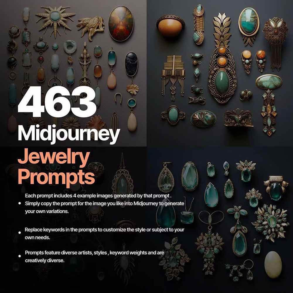 图片[2]-463个Midjourney珠宝摄影提示词：覆盖全品类珠宝，AI设计秒出专业效果-我爱项目网