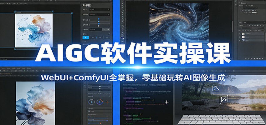 AIGC软件实操课：WebUI+ComfyUI全掌握，零基础玩转AI图像生成-我爱项目网