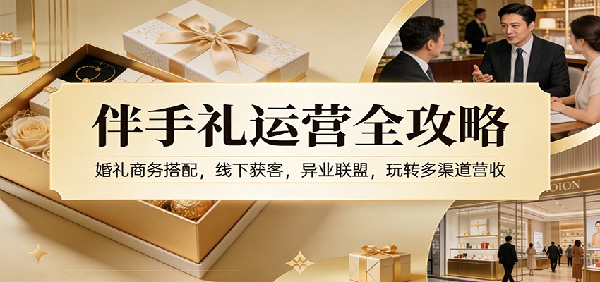 伴手礼运营全攻略：婚礼商务搭配，线下获客，异业联盟，玩转多渠道营收-我爱项目网