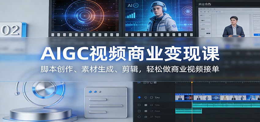 AIGC视频商业变现课：脚本创作、素材生成、剪辑，轻松做商业视频接单-我爱项目网