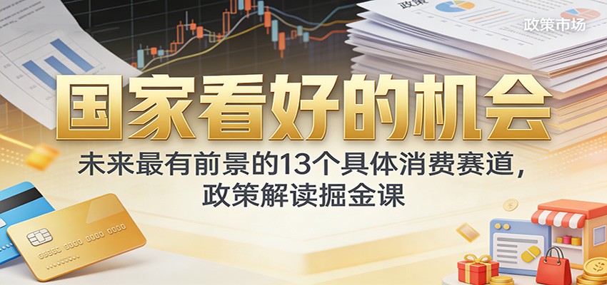 公众号付费文章：国家看好的机会，未来最有前景的13个具体消费赛道，政策解读掘金课-我爱项目网