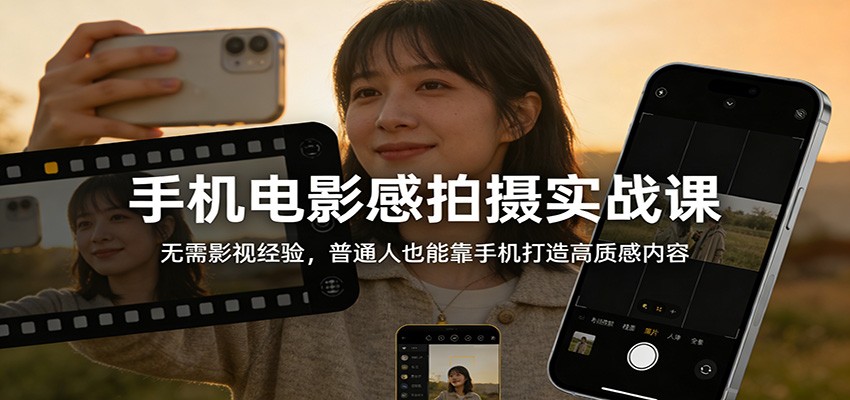 手机电影感拍摄实战课：无需影视经验，普通人也能靠手机打造高质感内容-我爱项目网