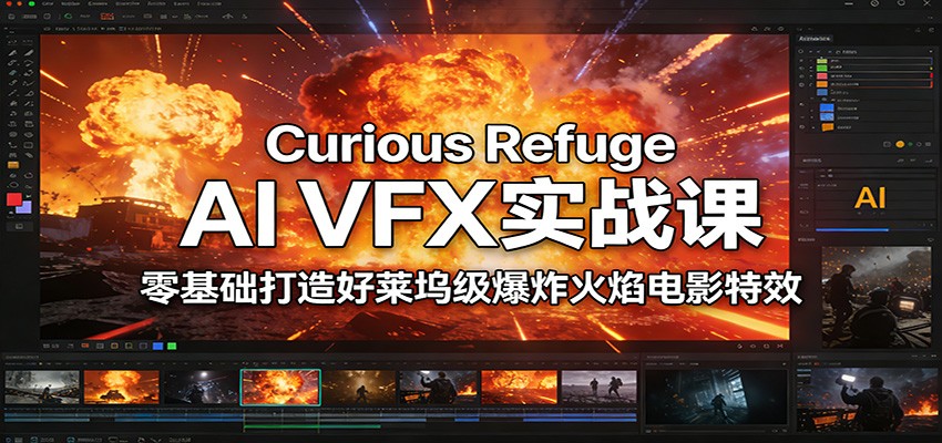 Curious Refuge AI VFX实战课，零基础打造好莱坞级爆炸火焰电影特效-我爱项目网