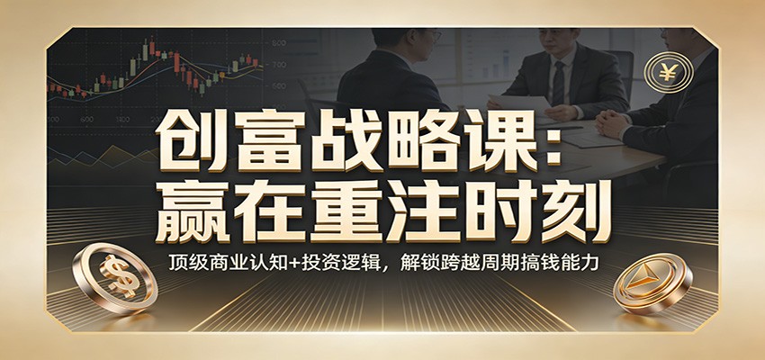 《创富战略课:赢在重注时刻》顶级商业认知+投资逻辑,解锁跨越周期搞钱能力-我爱项目网