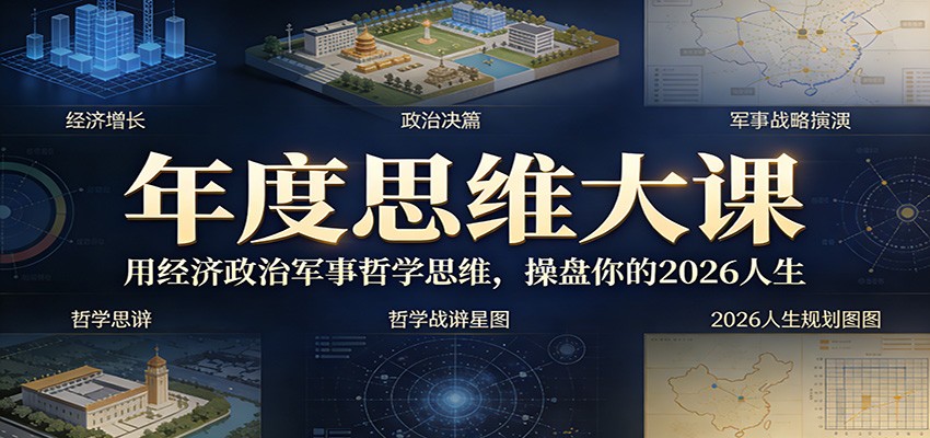 年度思维大课，用经济政治军事哲学思维，操盘你的2026人生-我爱项目网
