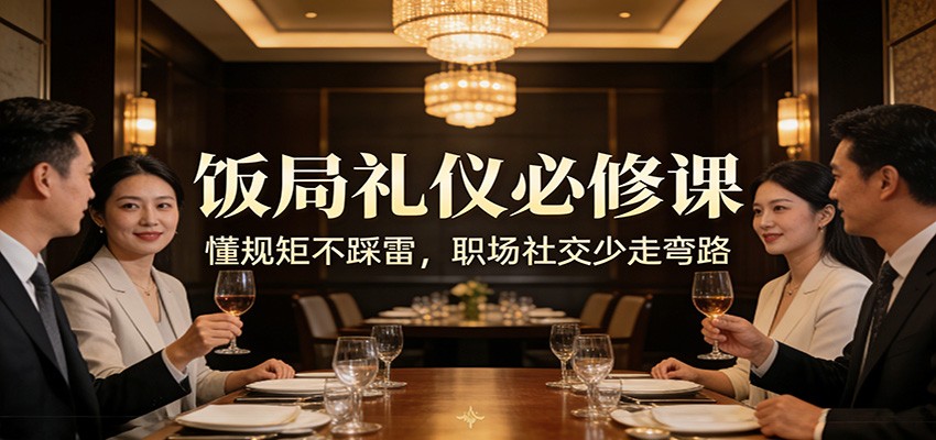 公众号收费文章：《饭局礼仪必修课：懂规矩不踩雷，职场社交少走弯路》-我爱项目网