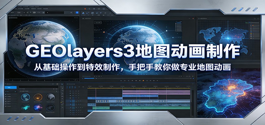 GEOlayers3地图动画制作：从基础操作到特效制作，手把手教你做专业地图动画-我爱项目网