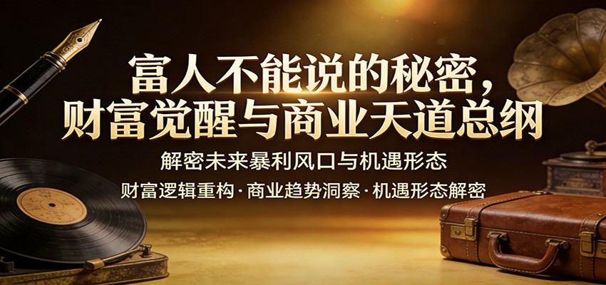 富人不能说的秘密，财富觉醒与商业天道总纲，解密未来暴利风口与机遇形态-我爱项目网