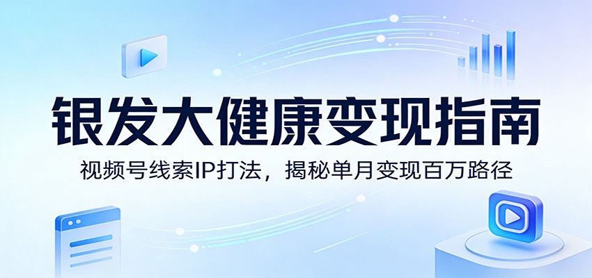 银发大健康变现指南：视频号线索IP打法，揭秘单月变现百万路径-我爱项目网