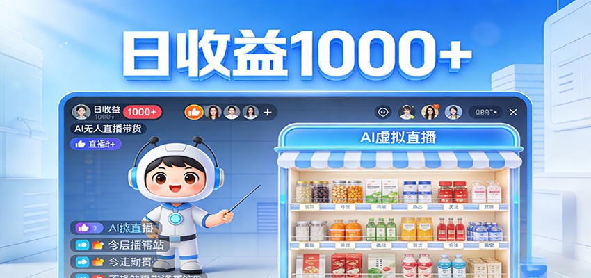 不用露脸不用说话，24小时自动卖货赚钱，全天自动直播，收益看得见-我爱项目网