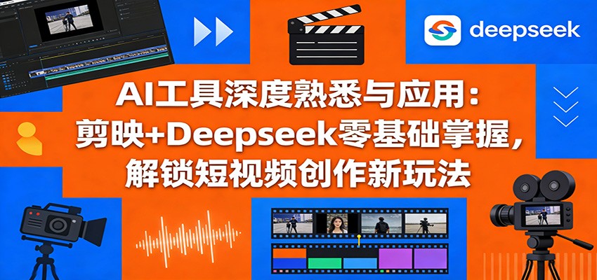 AI工具深度熟悉与应用：剪映+Deepseek零基础掌握，解锁短视频创作新玩法-我爱项目网