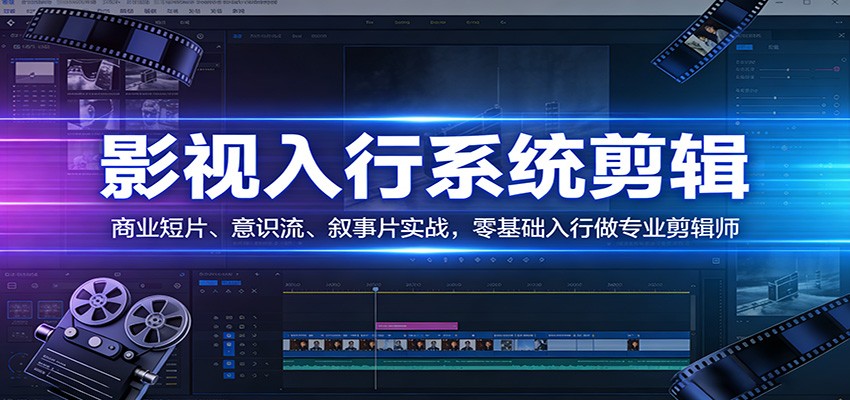影视系统剪辑，商业短片、意识流、叙事片实战，零基础入行做专业剪辑师-我爱项目网