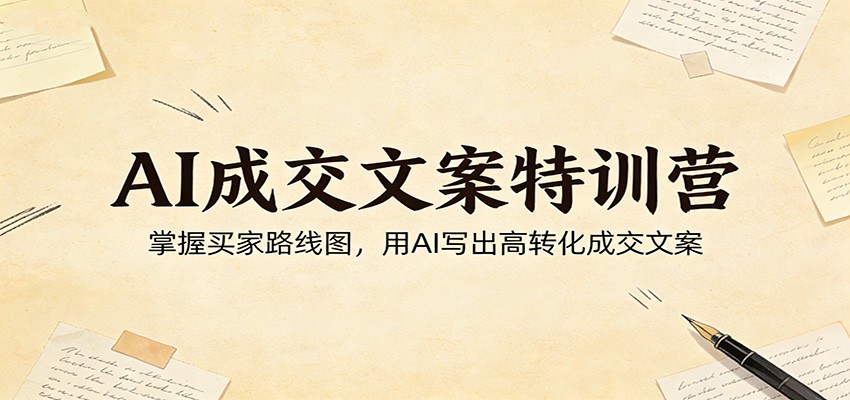 AI成交文案特训营：掌握买家路线图，用AI写出高转化成交文案-我爱项目网