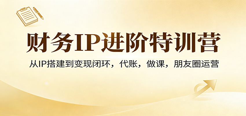 财务IP进阶特训营：从IP搭建到变现闭环，代账，做课，朋友圈运营-我爱项目网