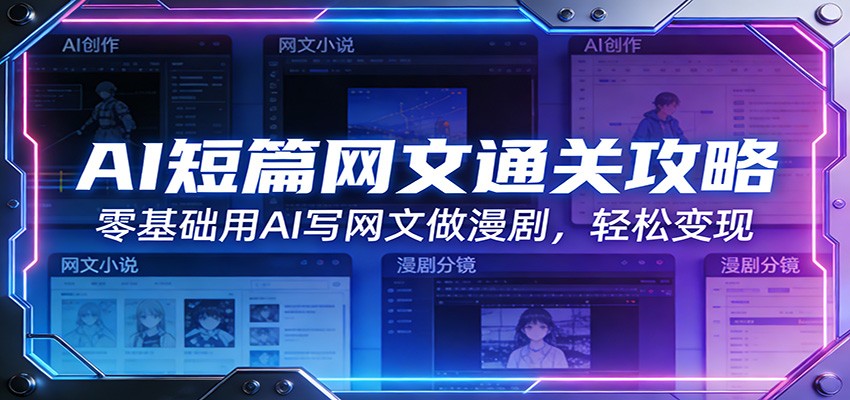 AI短篇网文通关攻略：零基础用AI写网文做漫剧，轻松变现-我爱项目网