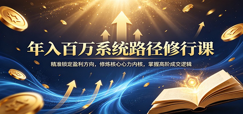 年入百万系统路径修行课：精准锁定盈利方向，修炼核心心力内核，掌握高阶成交逻辑-我爱项目网