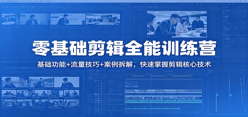 零基础剪辑全能训练营：基础功能+流量技巧+案例拆解，快速掌握剪辑核心技术-我爱项目网