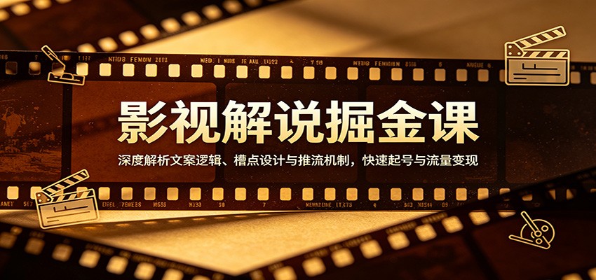 影视解说掘金课：深度解析文案逻辑、槽点设计与推流机制，快速起号与流量变现-我爱项目网