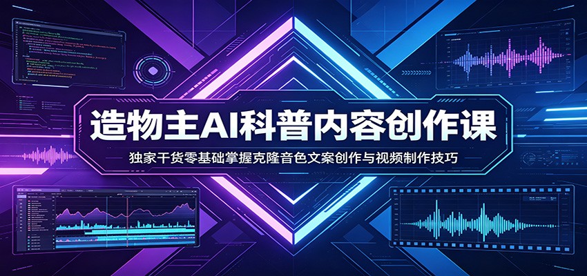 AI科普内容创作课：独家干货零基础掌握克隆音色文案创作与视频制作技巧-我爱项目网
