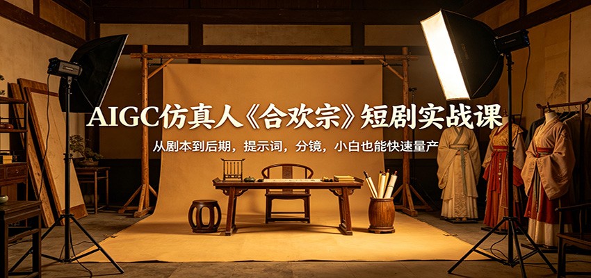 AIGC仿真人《合欢宗》短剧实战课：从剧本到后期，提示词，分镜，小白也能快速量产-我爱项目网