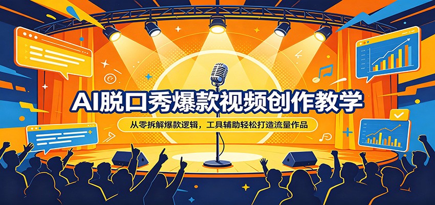 AI脱口秀爆款视频创作教学：从零拆解爆款逻辑，工具辅助轻松打造流量作品-我爱项目网