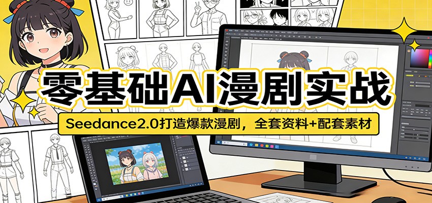零基础AI漫剧实战：Seedance2.0打造爆款漫剧，全套资料+配套素材-我爱项目网