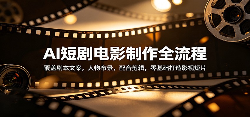 AI短剧电影制作全流程：覆盖剧本文案，人物布景，配音剪辑，零基础打造影视短片-我爱项目网