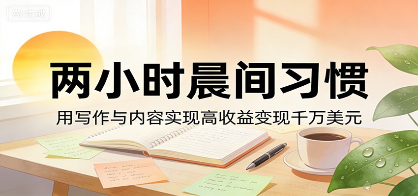 付费文章:两小时晨间习惯,用写作与内容实现高收益变现千万美元-我爱项目网