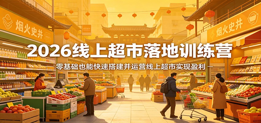 2026线上超市落地训练营，零基础也能快速搭建并运营线上超市实现盈利-我爱项目网