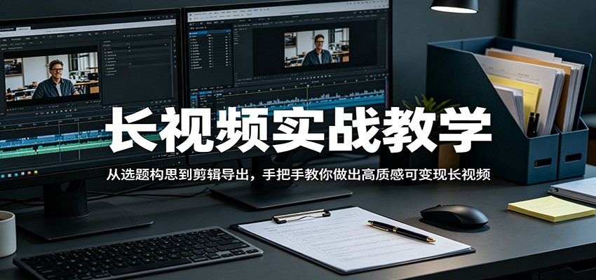 长视频实战教学,从选题构思到剪辑导出,手把手教你做出高质感可变现长视频-我爱项目网