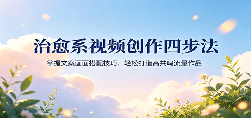 治愈系视频创作四步法：掌握文案画面搭配技巧，轻松打造高共鸣流量作品-我爱项目网