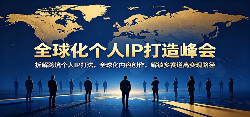 全球化个人IP打造峰会：拆解跨境个人IP打法，全球化内容创作，解锁多赛道高变现路径-我爱项目网