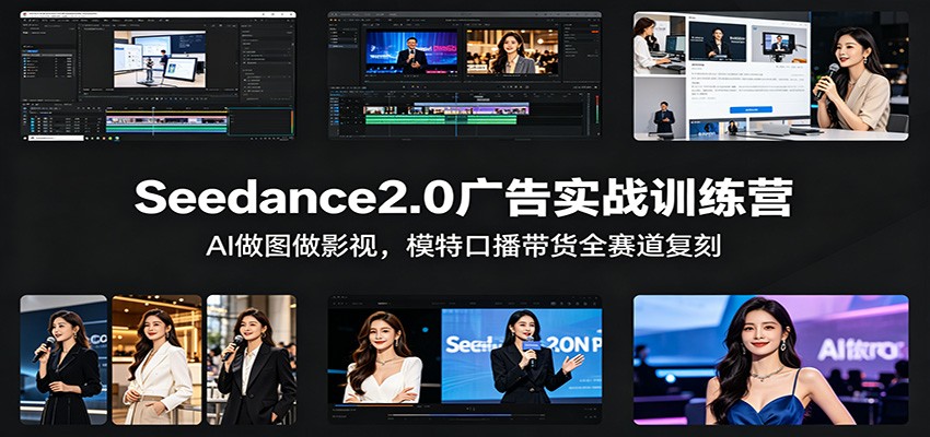 Seedance2.0广告实战训练营：AI做图做影视，模特口播带货全赛道复刻-我爱项目网