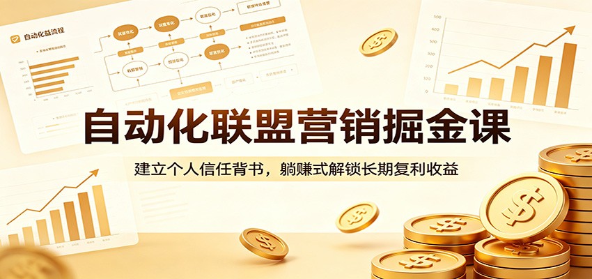 自动化联盟营销掘金课：建立个人信任背书，躺赚式解锁长期复利收益-我爱项目网