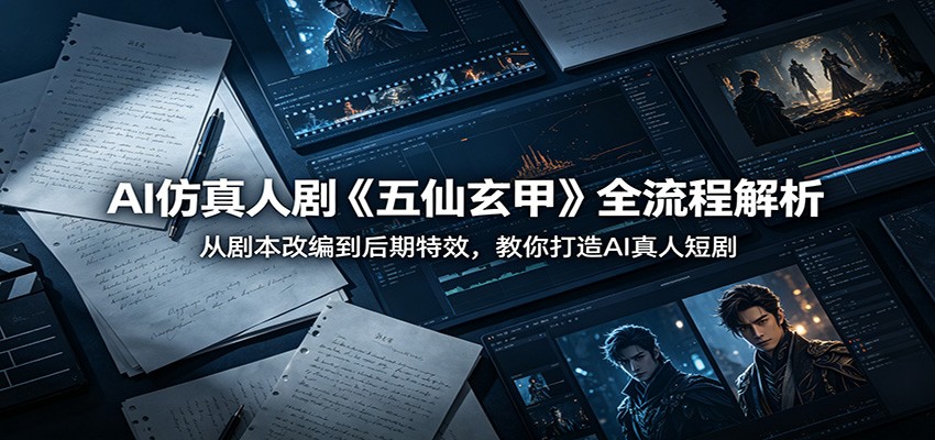AI仿真人剧《五仙玄甲》全流程解析：从剧本改编到后期特效，教你打造AI真人短剧-我爱项目网