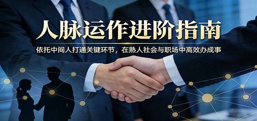 付费文章：人脉运作进阶指南，依托中间人打通关键环节，在熟人社会与职场中高效办成事-我爱项目网