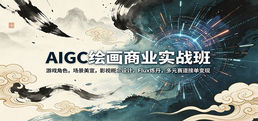 AIGC绘画商业实战班：游戏角色，场景美宣，影视概念设计，Flux炼丹，多元赛道接单变现-我爱项目网
