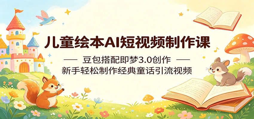 儿童绘本AI短视频制作课:豆包搭配即梦3.0创作,新手轻松制作经典童话引流视频-我爱项目网