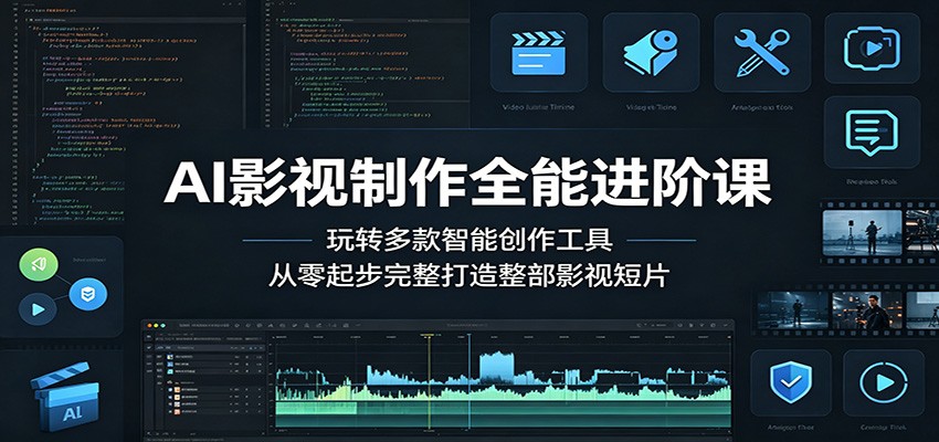 AI影视制作全能进阶课：玩转多款智能创作工具，从零起步完整打造整部影视短片-我爱项目网