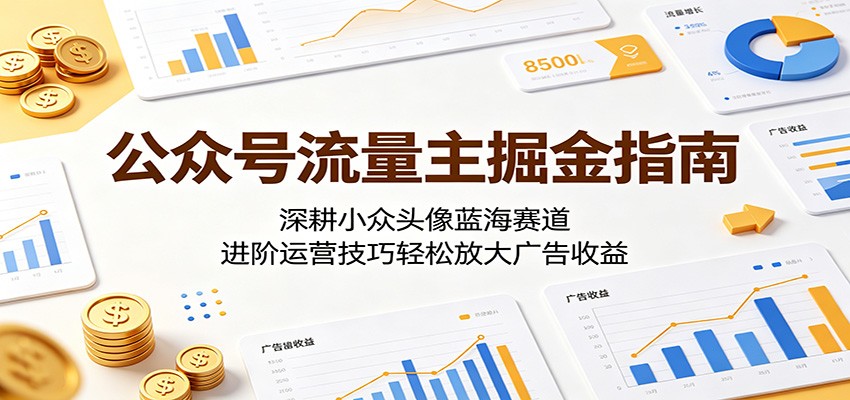 公众号流量主掘金指南：深耕小众头像蓝海赛道，进阶运营技巧轻松放大广告收益-我爱项目网