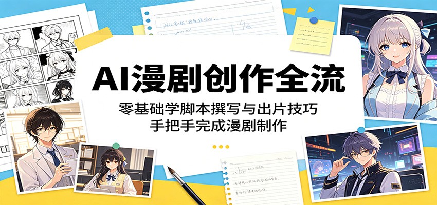 AI漫剧创作全流：零基础学脚本撰写与出片技巧，手把手完成漫剧制作-我爱项目网